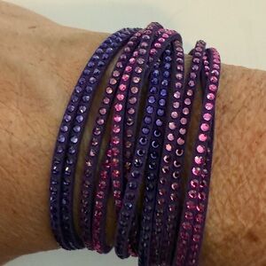 Swarovski Purple & Pink Crystal Wrap Bracelet